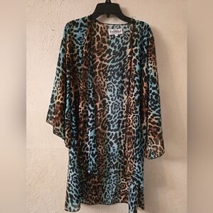 Leopard Print Sheer Kimono